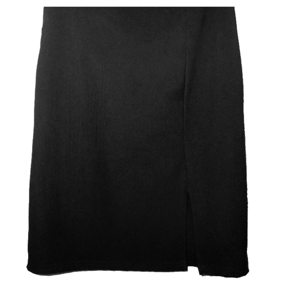 Tailored Black Pencil Skirt Size 8 By Vintage Studio Front Slit Made in USA